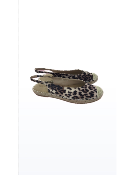 SANDALIAS DESTALONADAS YUTE PLANAS MUJER LEOPARDO