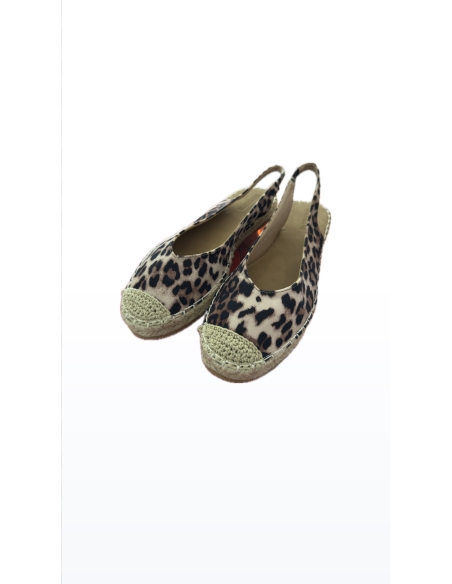 SANDALIAS DESTALONADAS YUTE PLANAS MUJER LEOPARDO