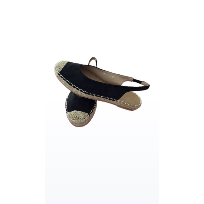 SANDALIAS DESTALONADAS YUTE PLANAS MUJER ANTE...