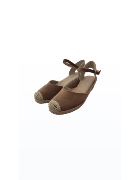 SANDALIAS CUÑAS MUJER ESPARTO ANTE CAMEL