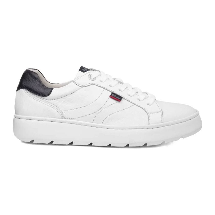 ZAPATILLA CASUAL HOMBRE CALLAGHAN  EN PIEL BLANCA 54803 EXTR