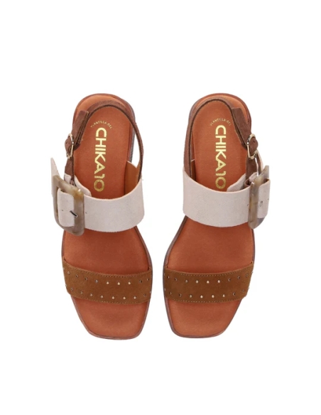 SANDALIAS SERRAJE DE MUJER CHIKA 10 PIEL TACON BAJO