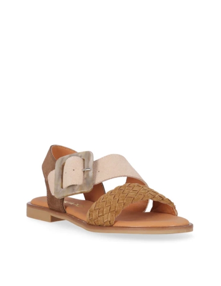 SANDALIAS PLANAS SERRAJE MUJER CHIKA 10  EN PIEL MUSAKA 10