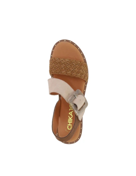 SANDALIAS PLANAS SERRAJE MUJER CHIKA 10  EN PIEL MUSAKA 10