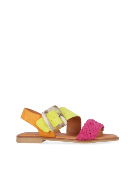 SANDALIAS PLANAS SERRAJE MUJER CHIKA 10  EN PIEL MUSAKA 10