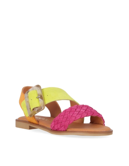 SANDALIAS PLANAS SERRAJE MUJER CHIKA 10  EN PIEL MUSAKA 10