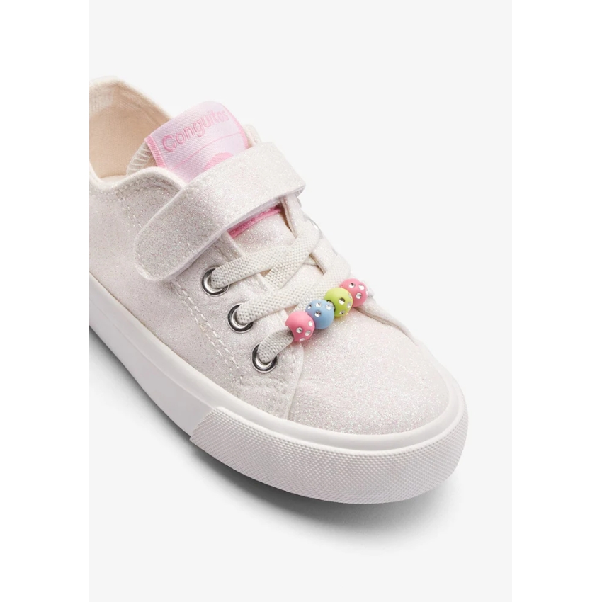 ZAPATILLA LONA NIÑA CONGUITOS GLITTER BLANCO...
