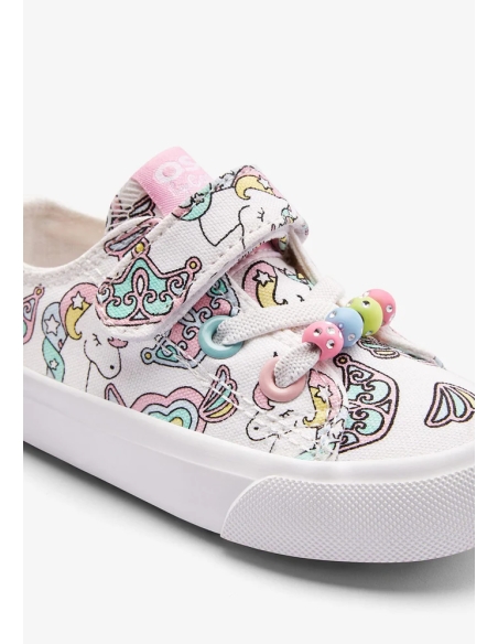 ZAPATILLA LONA NIÑA CONGUITOS BLANCAS MULTICOLOR UNICORNIO F
