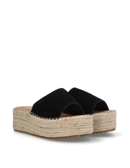 SANDALIAS PLATAFORMA CAÑAMO ETIKA NEGRO 10056