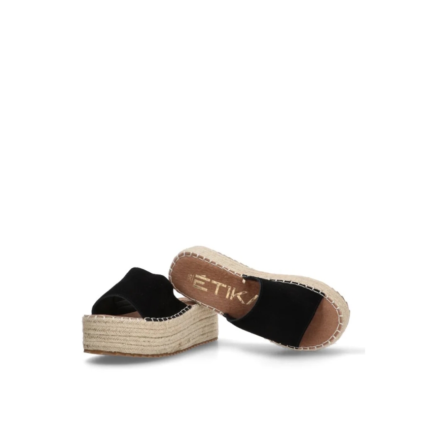 SANDALIAS PLATAFORMA CAÑAMO ETIKA NEGRO 10056