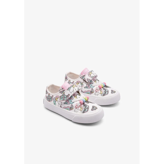 ZAPATILLA LONA CONGUITOS BLANCA MULTICOLOR UNICORNIO FANTASI 2