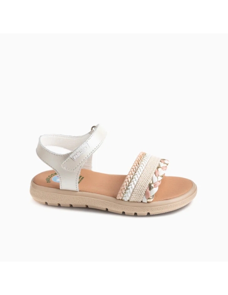 SANDALIA NIÑA PABLOSKY 441708 PIEL NACAR TANGON