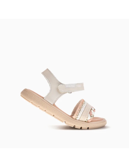 SANDALIA NIÑA PABLOSKY 441708 PIEL NACAR TANGON