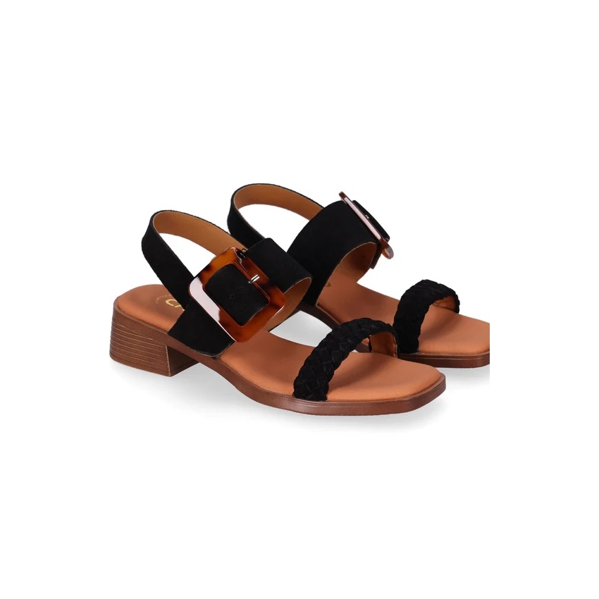 SANDALIAS DE MUJER CHIKA 10 PIEL TACON BAJO