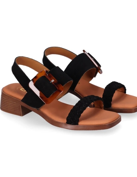 SANDALIAS DE MUJER CHIKA 10 PIEL TACON BAJO