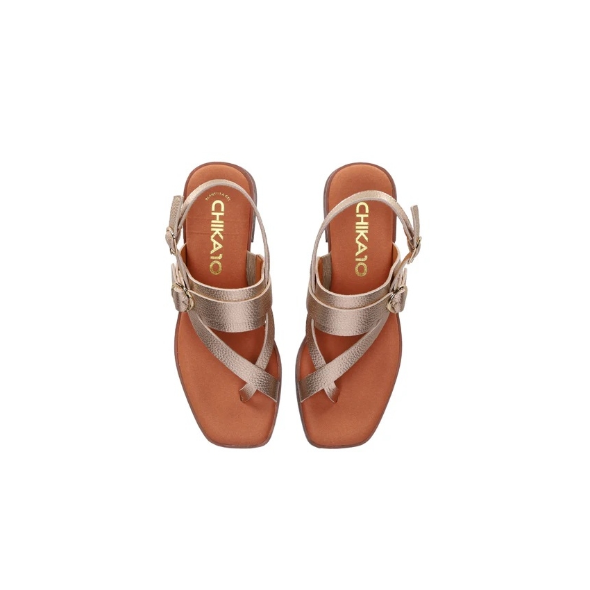 SANDALIAS PLANAS MUJER CHIKA 10 PIEL