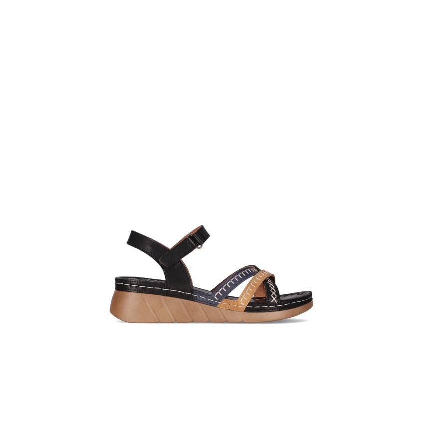 SANDALIAS MUJER CHIKA 10 PIEL CUÑA BAJA