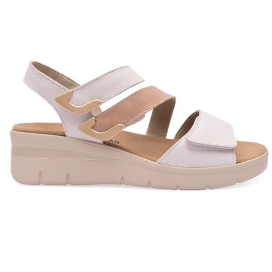 SANDALIAS CUÑA MEDIA ALTURA MUJER TODA EN PIEL 4519 TREINTAS
