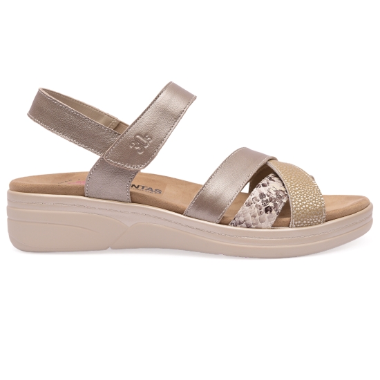 SANDALIAS CUÑA MEDIA ALTURA MUJER TODA EN PIEL 4528 DE TREIN