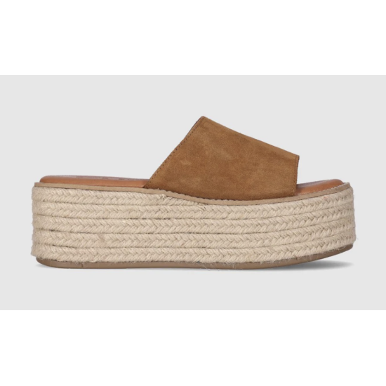 SANDALIAS MUJER  PLATAFORMA YUTE SERRAJE PIEL CHIKA 10 BONNA