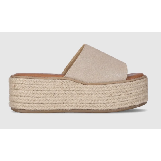 SANDALIAS MUJER  PLATAFORMA YUTE SERRAJE PIEL CHIKA 10 BONNA