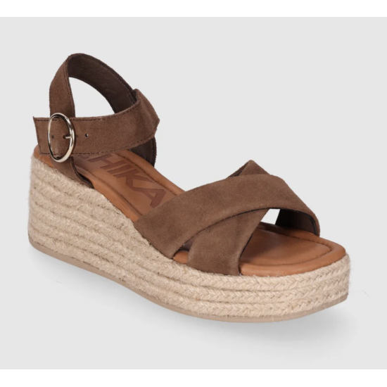 SANDALIAS CUÑA BAJA MUJER SERRAJE PIEL CHIKA 10 2