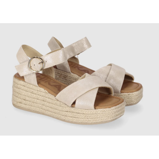 SANDALIAS CUÑA BAJA MUJER SERRAJE PIEL CHIKA 10 2