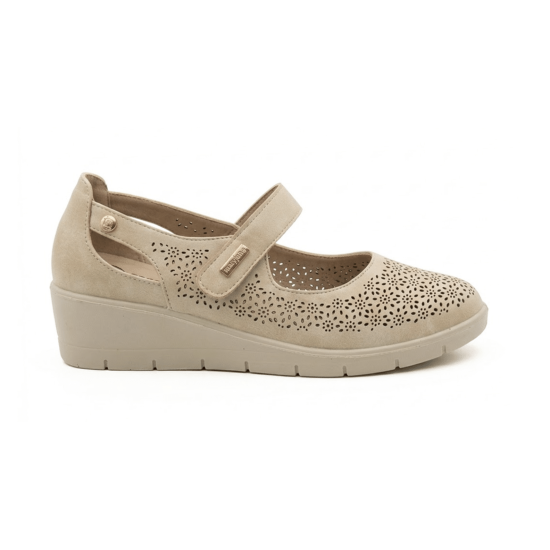 ZAPATOS PLANOS MUJER VELCRO PIEL VEGANA PICADA MY SOFT