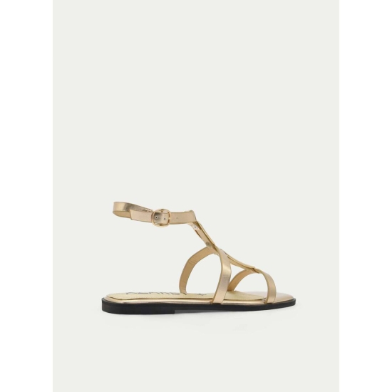 SANDALIAS PLANAS MUJER METALIZADA ADORNO METALICO PLANTA PIE 2