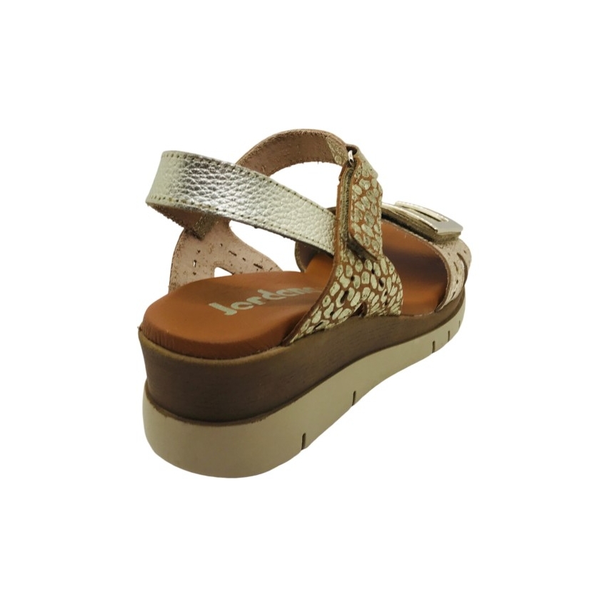 SANDALIAS MUJER CUÑA BAJITA PIEL PLANTILLA DE...