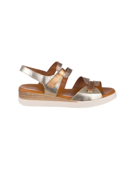 SANDALIAS MUJER CUÑA BAJITA PIEL PLANTIILLA DE GEL 681 JORDA