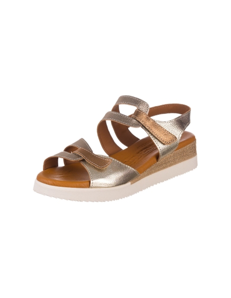 SANDALIAS MUJER CUÑA BAJITA PIEL PLANTIILLA DE GEL 681 JORDA
