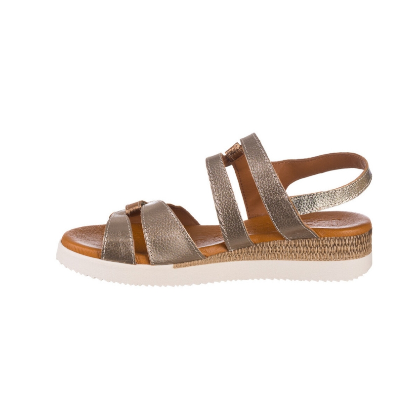 SANDALIAS MUJER CUÑA BAJITA PIEL PLANTIILLA DE...
