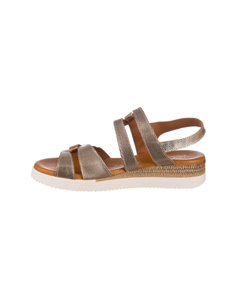 SANDALIAS MUJER CUÑA BAJITA PIEL PLANTIILLA DE GEL 681 JORDA