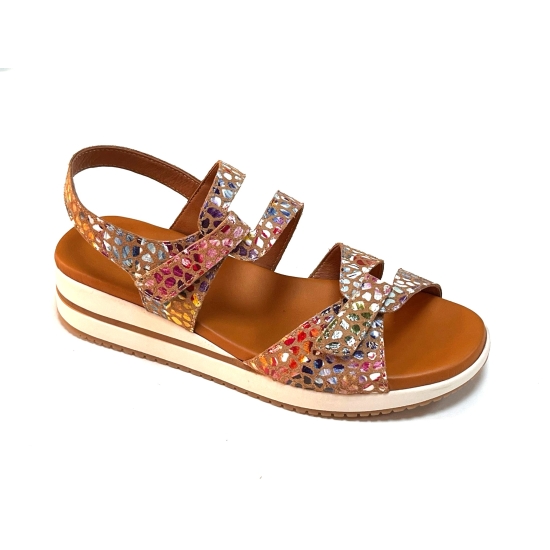 SANDALIAS MUJER CUÑA BAJITA PIEL PLANTIILLA DE GEL 681 JORDA