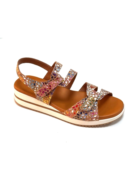 SANDALIAS MUJER CUÑA BAJITA PIEL PLANTIILLA DE GEL 681 JORDA