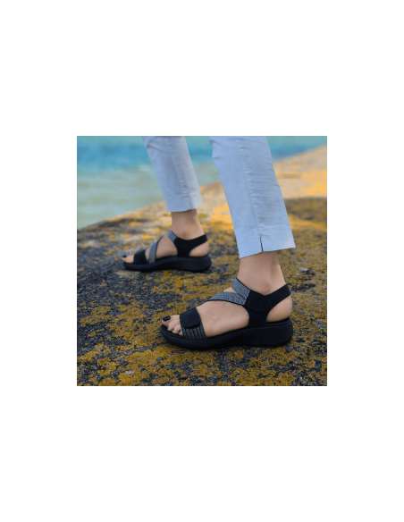 SANDALIAS PLANAS MUJER MY SOFT CON VELCROS