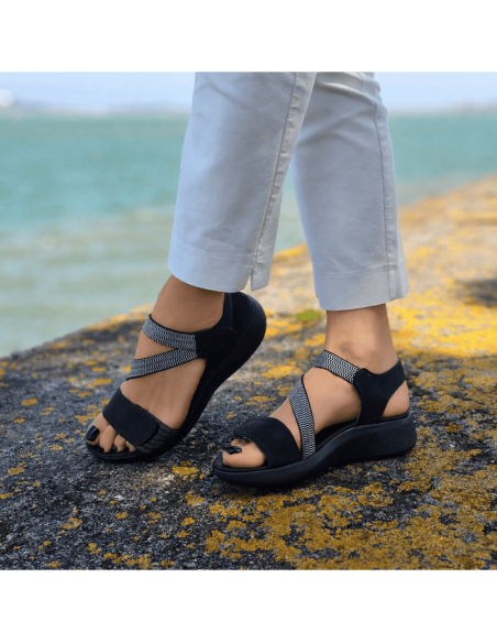 SANDALIAS PLANAS MUJER MY SOFT CON VELCROS