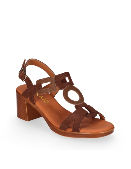 SANDALIAS DE TACON MUJER PIEL SERRAJE CHIKA 10