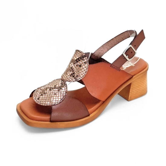 SANDALIAS DE TACON MEDIO MUJER PIEL PLANTILLA DE GEL JORDANA 2