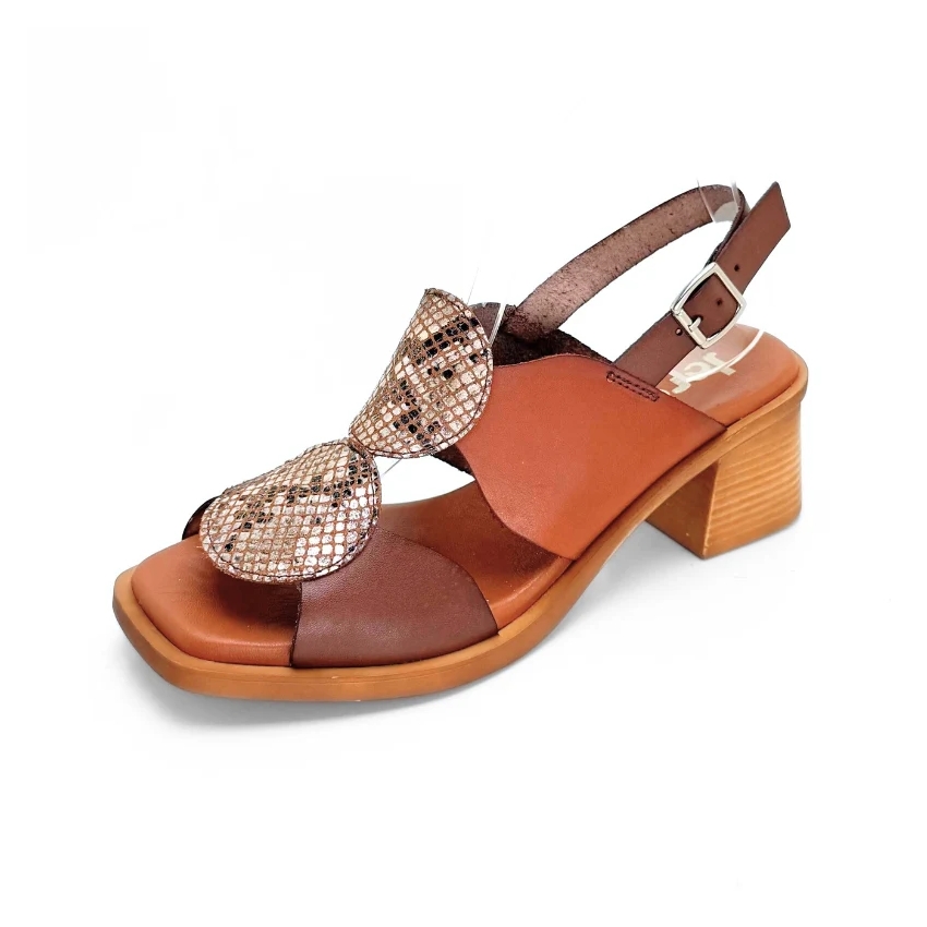 SANDALIAS DE TACON MEDIO MUJER PIEL PLANTILLA...