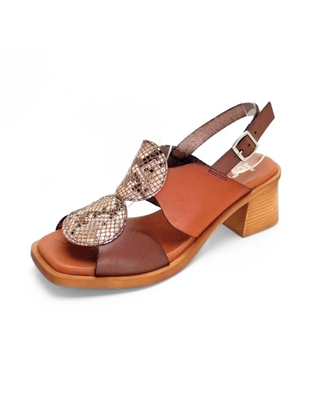 SANDALIAS DE TACON MEDIO MUJER PIEL PLANTILLA DE GEL JORDANA
