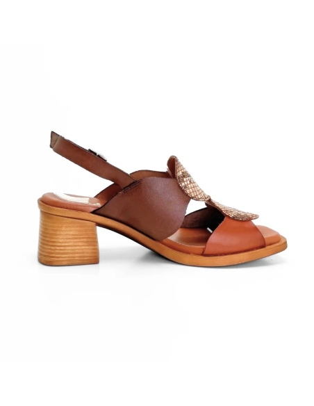 SANDALIAS DE TACON MEDIO MUJER PIEL PLANTILLA DE GEL JORDANA