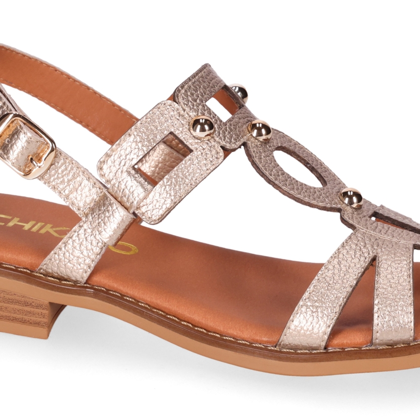 SANDALIAS DE TACON BAJO MUJER PIEL CHIKA 10...