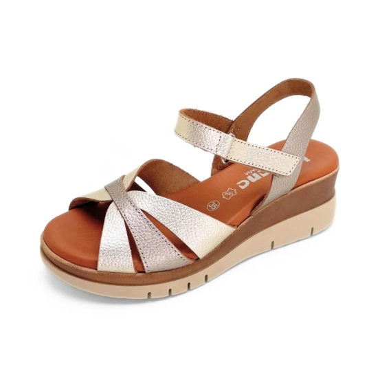SANDALIAS CUÑA MEDIA MUJER PIEL PLANTILLA DE GEL JORDANA 2