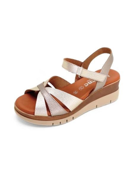 SANDALIAS CUÑA MEDIA MUJER PIEL PLANTILLA DE GEL JORDANA