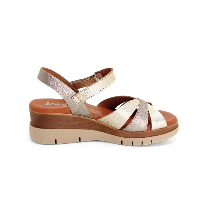 SANDALIAS CUÑA MEDIA MUJER PIEL PLANTILLA DE...