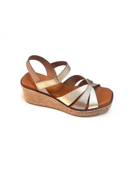 SANDALIAS CUÑA MEDIA MUJER PIEL PLANTILLA DE GEL JORDANA