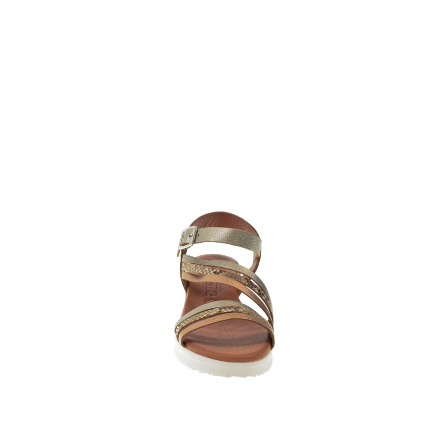 SANDALIAS CUÑA BAJA MUJER PIEL PLANTILLA DE GEL...