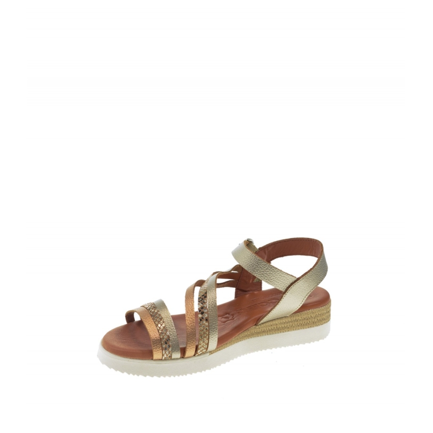SANDALIAS CUÑA BAJA MUJER PIEL PLANTILLA DE GEL...